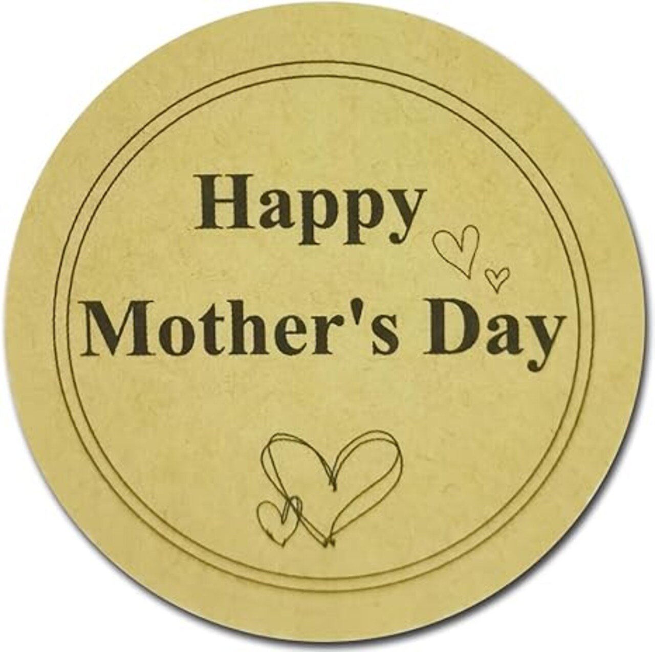 60PCS Happy Mother’s Day Kraft Stickers – 2-Inch Heart, Round, Rectangular & Irregular Gift Tags for Cards, Envelopes, Gift Boxes, Bouquets & Party Favors
